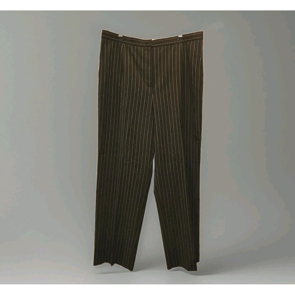 Talbots Pants - Talbots Petites Stretch Pants Straight Leg Black w/ White Pin Stripes Size 12P